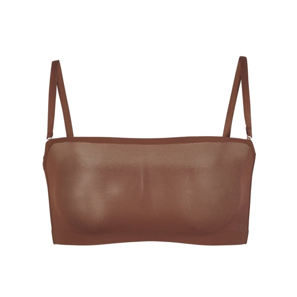 NWT SKIMS SHEER SCULPT BANDEAU IN JASPER NWT
